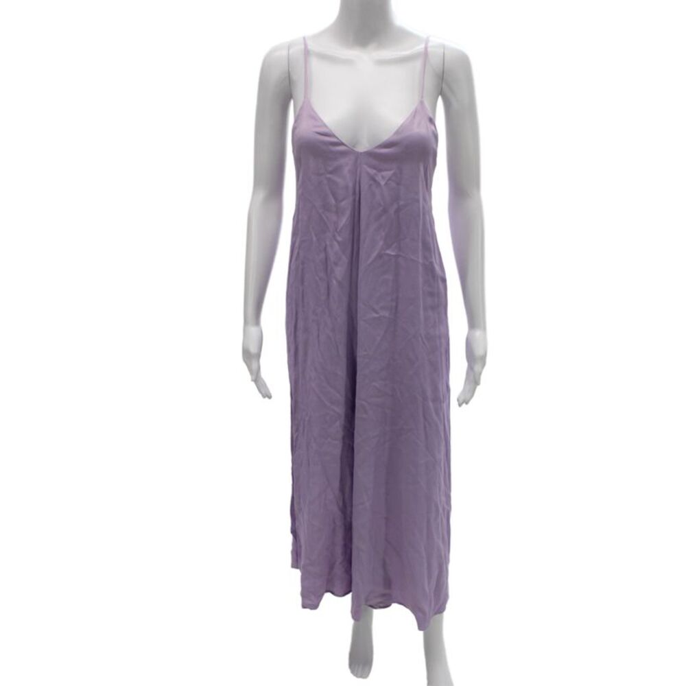 Zara Womens Purple V-Neck Sleeveless Maxi Dress 100% Viscose Size XS